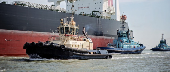 A photo of a tugboat