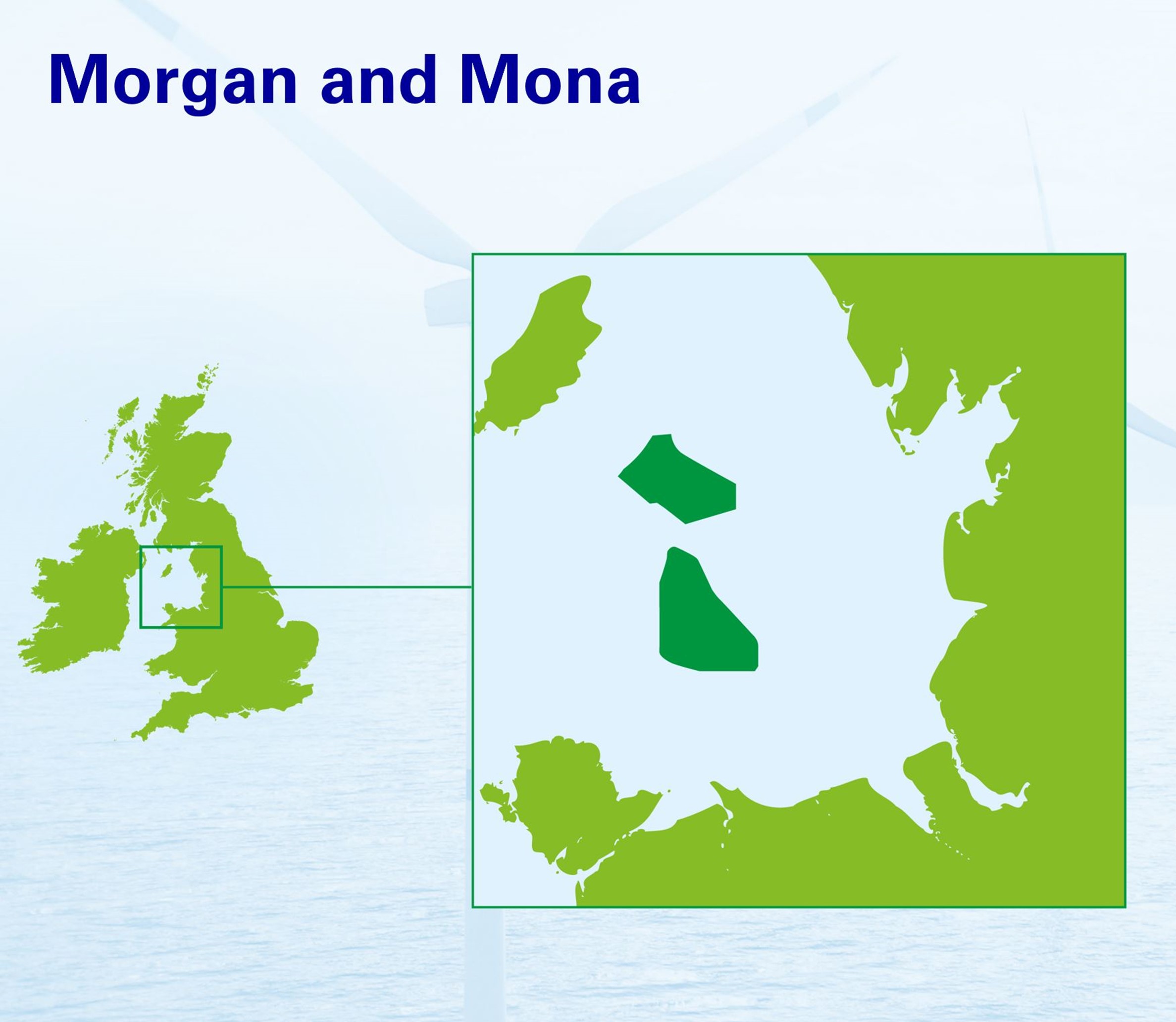 Morgan and Mona offshore wind farm locations